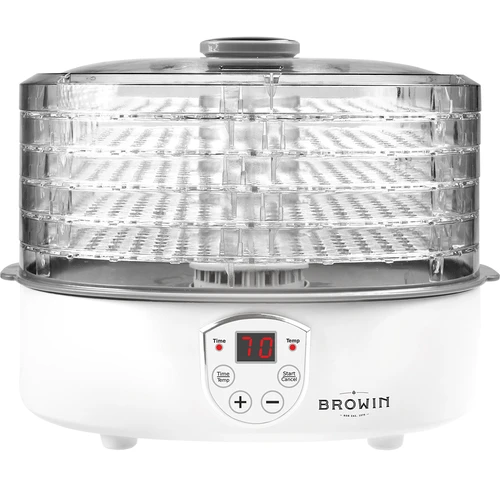 Sēņu, augļu, dārzeņu un garšaugu žāvētājs ar temperatūras regulēšanu, 240 W, caurspīdīgs