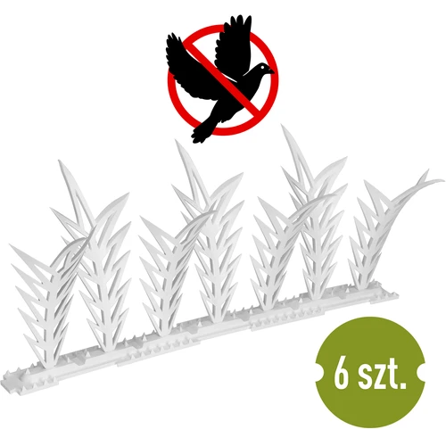 Sloksnes ar tapām putnu atbaidīšanai, dekoratīvas, baltas - no plastmasas, 6 gab.