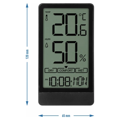 Soens elektroniskais istabas termometrs, melns - 6