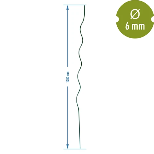 Spirālveida tērauda mietiņš 1,25m x 6mm - 2