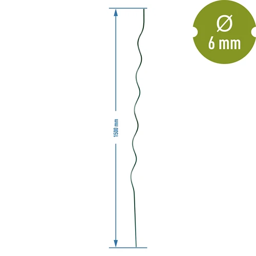 Spirālveida tērauda mietiņš 1,50m x 6mm - 2