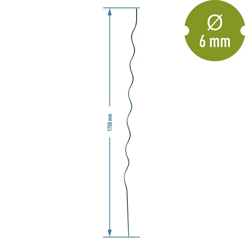 Spirālveida tērauda mietiņš 1,75m x 6mm - 2