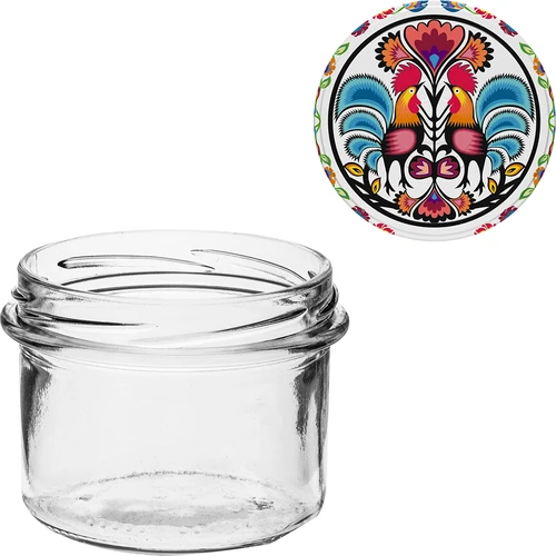 Stikla burka TO 235 ml ar krāsainu vāciņu fi82 - 6 gab. - 6