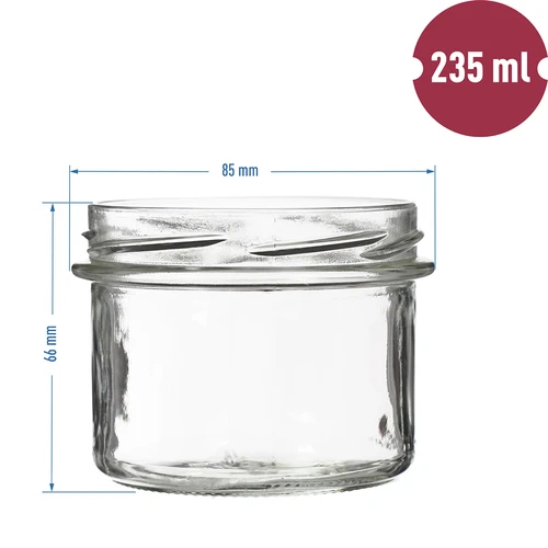 Stikla burka TO 235 ml ar krāsainu vāciņu fi82 - 6 gab. - 5