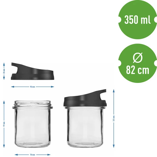 Stikla trauks 350 ml ar pakarināšanai paredzētu vāciņu - 5