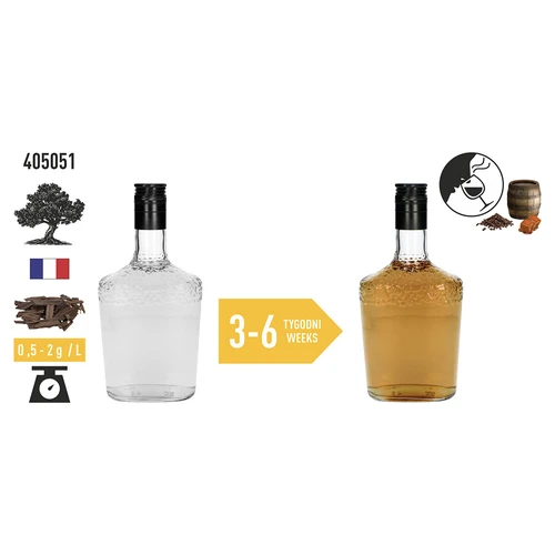 Stipri grauzdētas ozolkoka pārslas alkoholu aromatizēšanai (viskijam, burbonam, brendijam, konjakam, alum), 50 g - 6