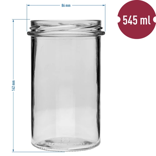 Taisna burka 545 ml (fi 82) - ar melnu vāciņu, 6 gab. - 6