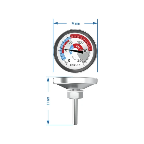 Termometrs kūpinātavai un BBQ (0 °C līdz +250 °C) 5,7 cm - 6