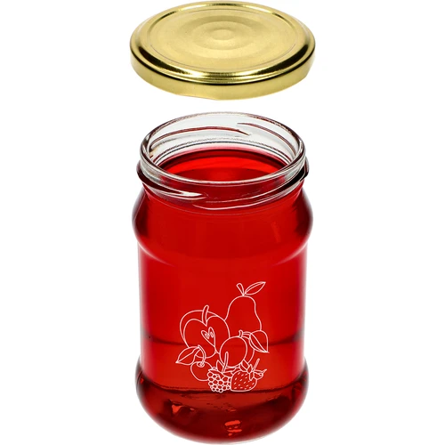 TO burka 300 ml ar dažādu augļu apdruku un vāciņu fi66/4 - 6 gab. - 5