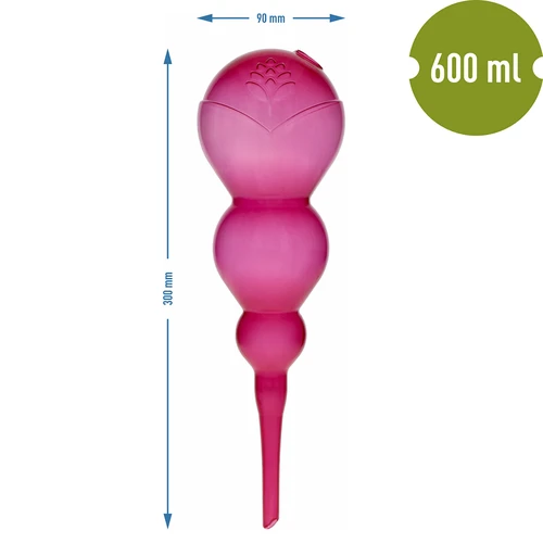 Trīskameru apūdeņošanas bumba (ar trim kamerām), caurspīdīgi rozā, 600 ml - 5
