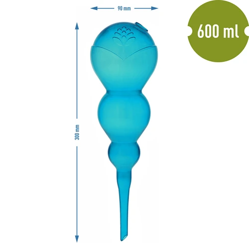 Trīskameru (ar trim kamerām) laistīšanas bumba, caurspīdīgi zila, 600 ml - 5