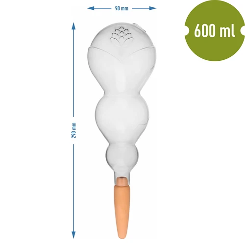 Trīskameru pašlaistīšanas bumba (ar trim kamerām), caurspīdīga, bezkrāsaina, ar keramisko konusu, 600 ml - 5