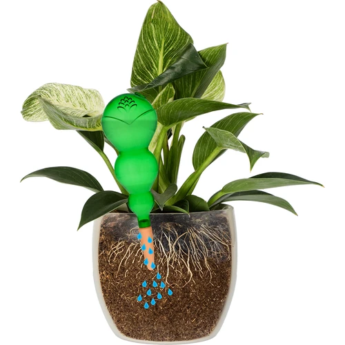 Trīskārša (trīskameru) laistīšanas bumba, caurspīdīgi zaļa, ar keramisku konusu, 600 ml - 3