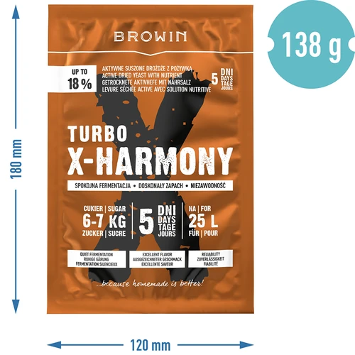 Turbo raugs X-Harmony 18%, 25 L, 138 g - 6