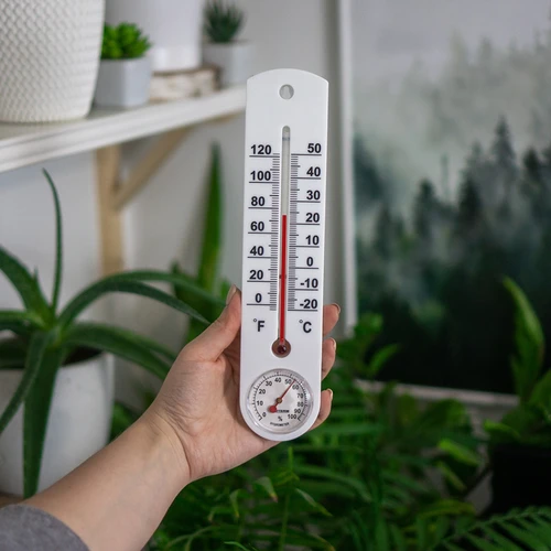 Universāls balts termometrs ar higrometru (-20 °C līdz +50 °C) 25 cm - 3