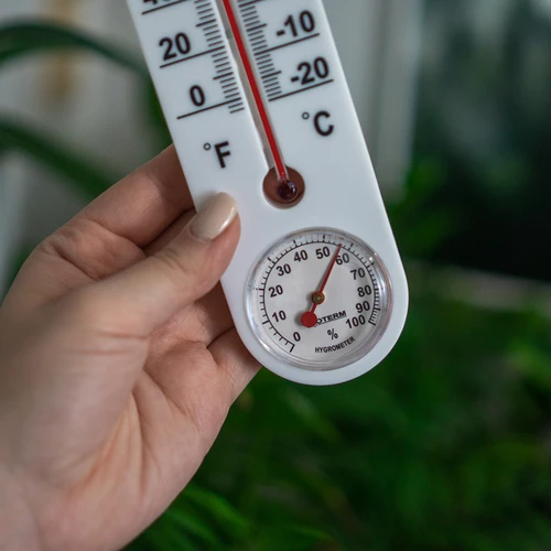 Universāls balts termometrs ar higrometru (-20 °C līdz +50 °C) 25 cm - 4