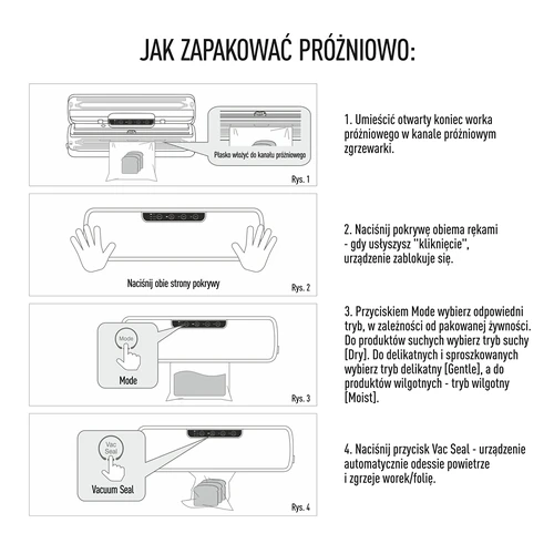 Vakuuma iepakotājs - daudzfunkcionāls, melns - 9