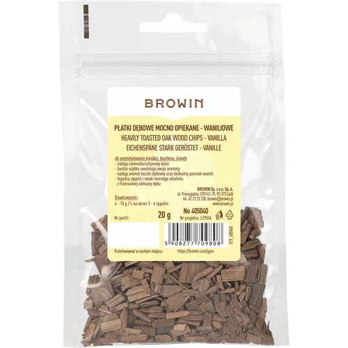 Vaniljas ozolkoka plāksnītes, stipri grauzdētas, 20 g - 2