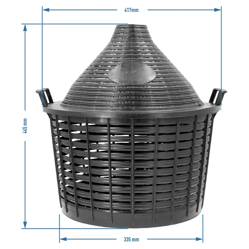 Vīna demižons 25 L plastmasas grozā - 6