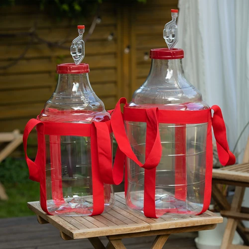 Vīna demižons, viegls, neplīstošs, ar nesšanas siksnām, 20 L - 10
