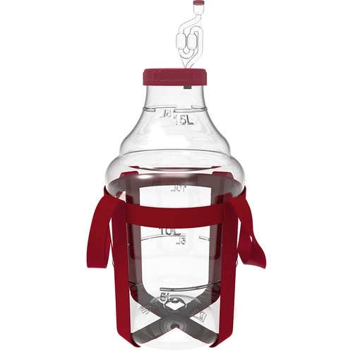 Vīna demižons, viegls, neplīstošs, ar siksnām, 15 L