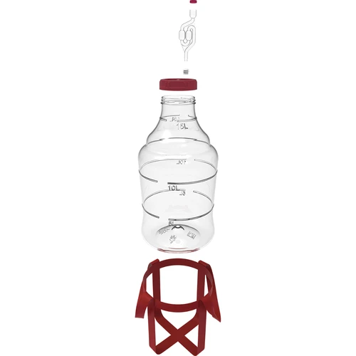 Vīna demižons, viegls, neplīstošs, ar siksnām, 15 L - 2