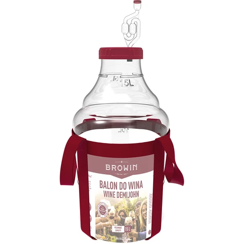 Vīna demižons, viegls, neplīstošs, ar siksnām, 15 L - 3