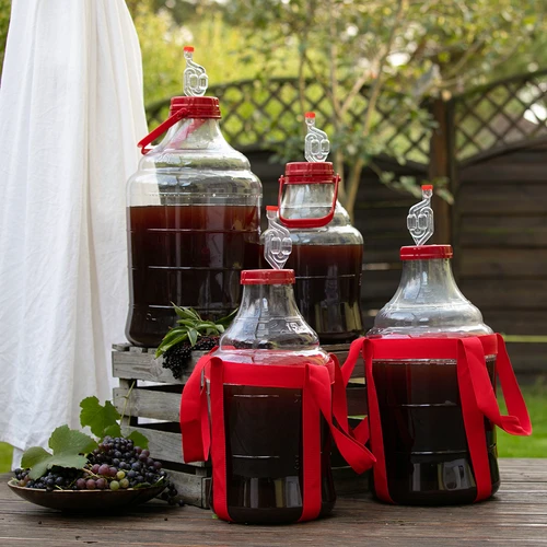 Vīna demižons, viegls, neplīstošs, ar siksnām, 25 L - 11