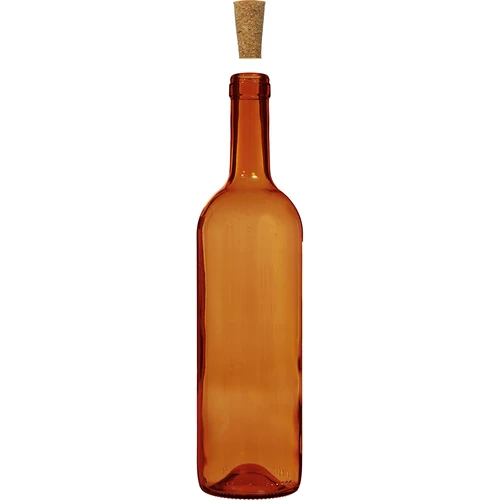 Vīna pudele 750 ml, brūna - sarukplēves iepakojums, 8 gab. - 4