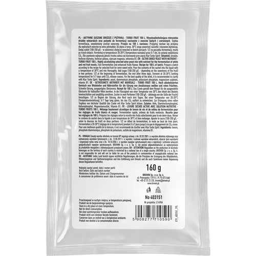 Vīna raugs Turbo Fruit 5–7 dienas 100 L - 2