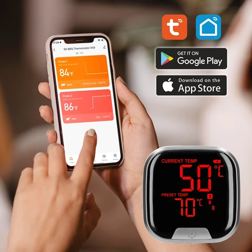 Virtuves termometrs ar Bluetooth, 2 zondes - 14