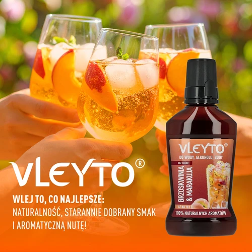 VLEYTO Persiks & Marakuja – garšas esence ar dabīgiem aromātiem, 250 ml - 6