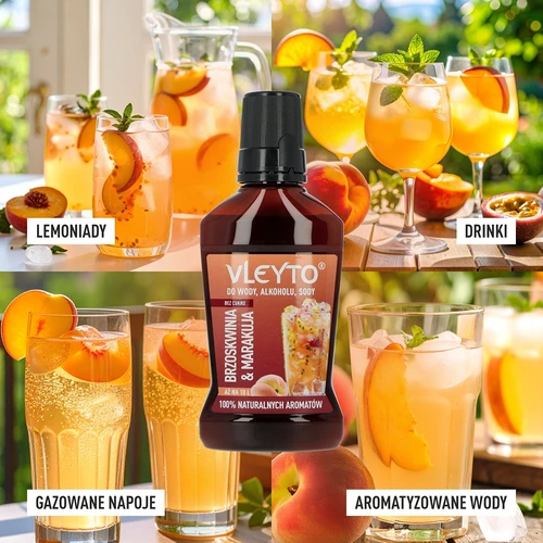VLEYTO Persiks & Marakuja – garšas esence ar dabīgiem aromātiem, 250 ml - 7