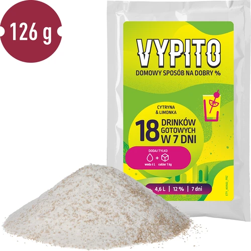 VYPITO 12%, paciņa 18 kokteiļiem - Citrons & laims, 126 g - 3