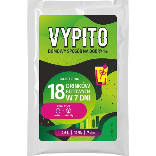VYPITO 12 %, paciņa 18 kokteiļiem - Energy drink, 126 g